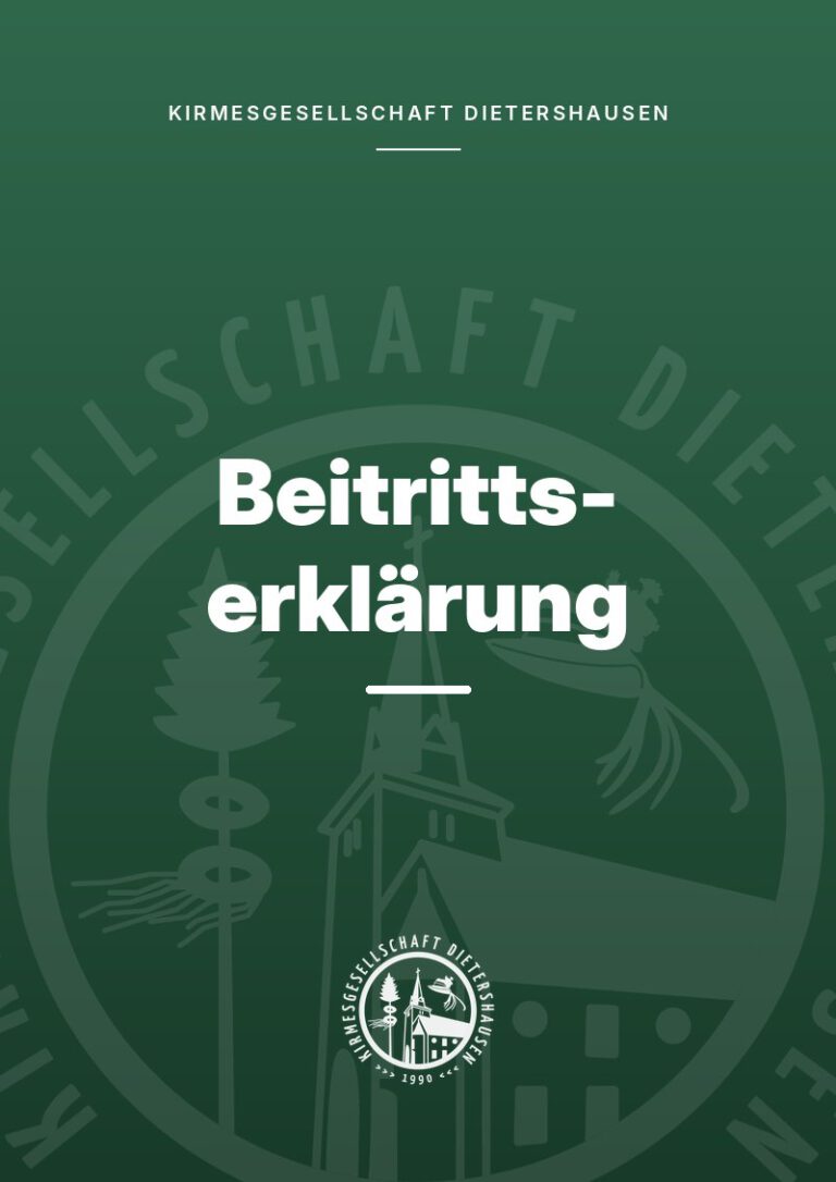 Titelseite: Beitrittserklärung