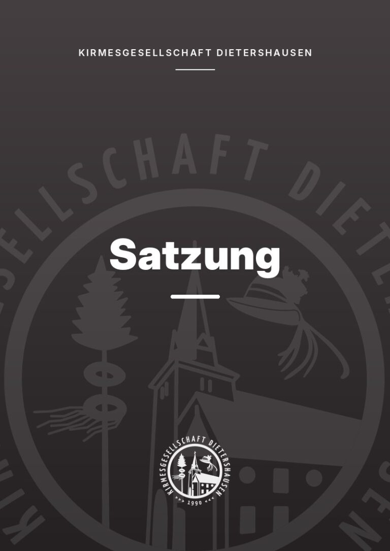 Titelseite: Satzung