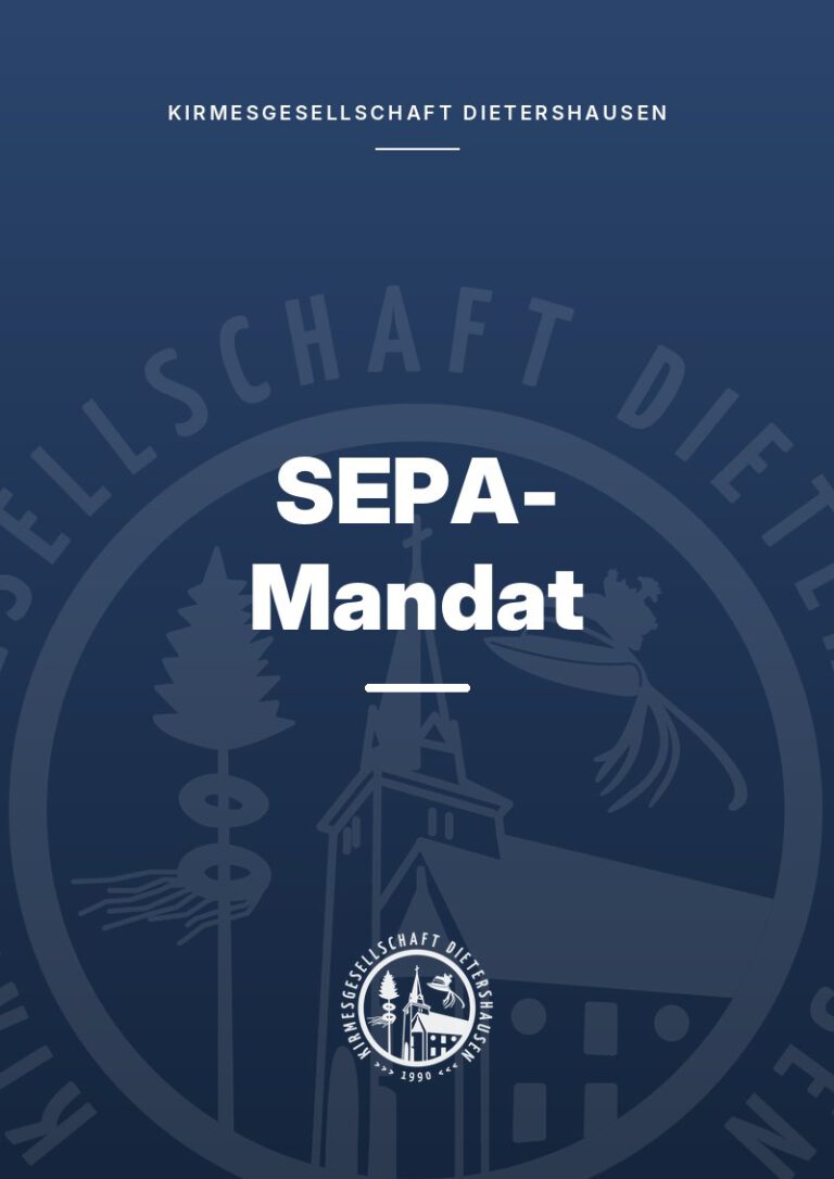 Titelseite: SEPA-Mandat